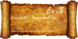 Csajkó Barnabás névjegykártya