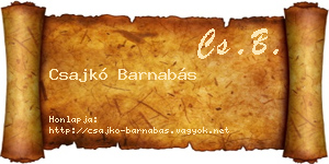 Csajkó Barnabás névjegykártya