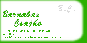 barnabas csajko business card