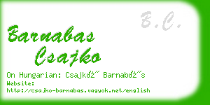 barnabas csajko business card